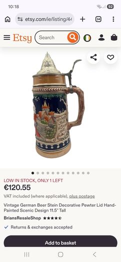 Vintage Beer Stein made in Germany