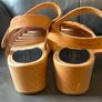 Swedish Hasbeens Tan Leather Woven Clog Sandals EU 39 Image 9