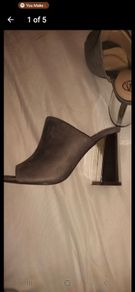 Grey Suede Mules