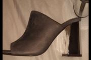 Grey Suede Mules