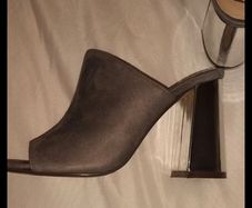 Grey Suede Mules