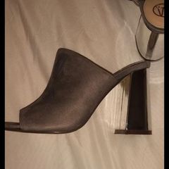 Grey Suede Mules
