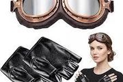 Vintage Motorcycle Goggles With Glove