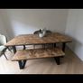 Large Wooden Dining Table & Matching Bench Image 2