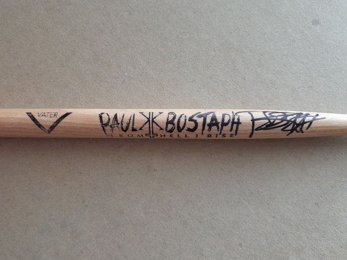 Paul Bostasph signed drumstick Kerry King Slayer