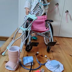 Our Generation Doll Heals on Wheels hospital wheelchair set with all accessories