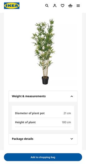 Artificial bamboo plant + vase