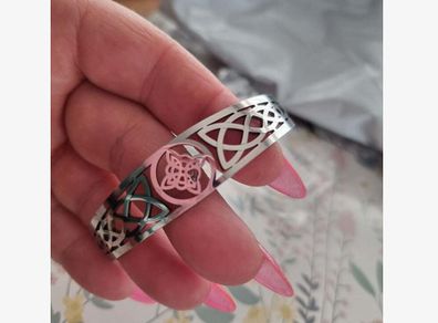 Silver Cuff Bracelet with Irish Knot - nice gift