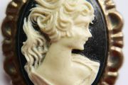 Vintage Blue Cameo Brooch