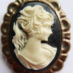 Vintage Blue Cameo Brooch