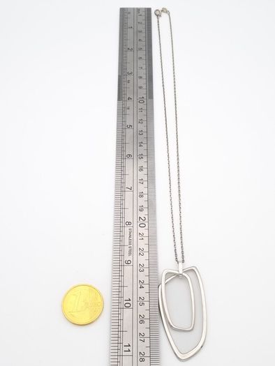 Geometric 925 Silver Pendant On Sterling Italian Chain