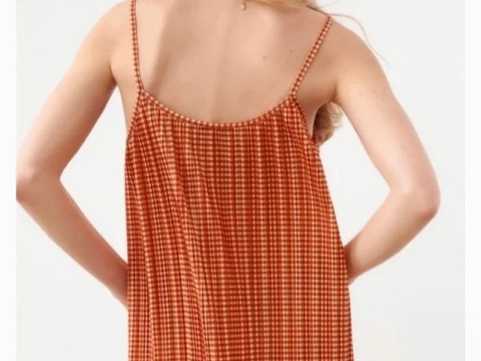 Zara orange gingham midi summer dress