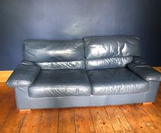 Navy Leather Couch