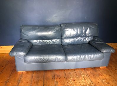 Navy Leather Couch