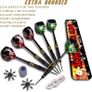Dart Board Steel Dart Board Dartboard set with 6 pcs 20g Steel Tip Darts 12 Flights Rotating Number Ring + Staple-Free Bullseye Throwing Line Install Instruction Image 2