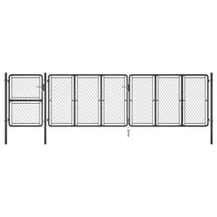 Garden Gate Steel 125x495 cm Anthracite