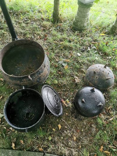 A selection of old skillets