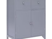 Side Cabinet Grey 60x30x75 cm Paulownia Wood