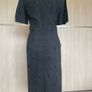 Black Linen Blend Shirt Dress Image 2