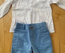 Linen shorts and shirt age 2-3 Neck and Neck