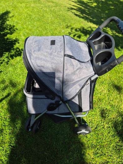 Trixie Grey Dog Buggy Stroller (Quick-Fold, Max 11kg)