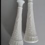 Pair of White Glass Vases Image 2
