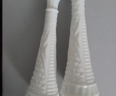 Pair of Vases - Milk Glass