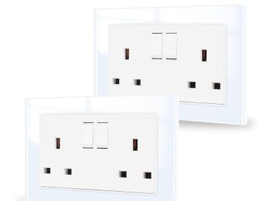 2pk double switched white sockets
