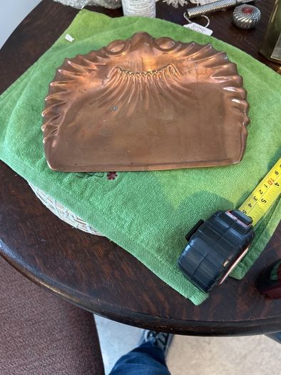 retro copper crumb tray with makers mark