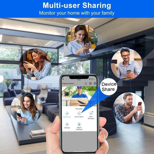 Wireless Video Doorbell with Chime, 2K HD No Subscription Security Doorbell Camera, PIR Motion Detection, Night Vision, 2-Way Audio, Battery Powered, SD Card/Cloud Storage, Works with Alexa and Google