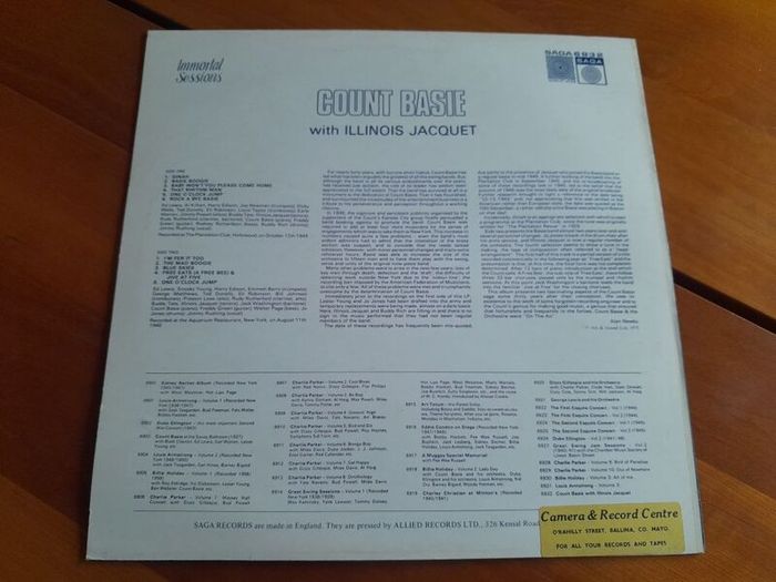 Count Basie With Illinois Jacquet. Jazz Lp. Vinyl. Record. Album.