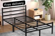 Double Bed Frames with Headboard 4ft6 Black