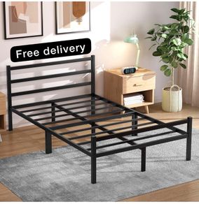 Double Bed Frames with Headboard 4ft6 Black