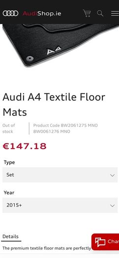 Audi a4 S-line car mat set