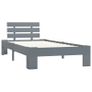 Bed Frame Grey Solid Pine Wood 90x200 cm Image 2