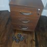 Hunts Office 3-Drawer Mobile Pedestal Filing Cabinet Dark Walnut Lockable Image 6
