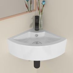 Corner Wall Hung Sink Bathroom Ceramic Small Cloakroom Wash Basin Sink