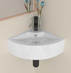 Corner Wall Hung Sink Bathroom Ceramic Small Cloakroom Wash Basin Sink