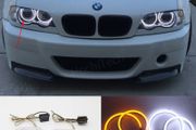 WHITE LED Headlight Halo Angel Demon Eyes Kit angel eyes light for BMW 3 series E46 sedan touring wagon coupe compact 1998-2005