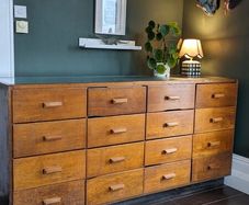Stunning oak Shopkeeper Haberdashery cabinet,