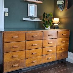Stunning oak Shopkeeper Haberdashery cabinet,