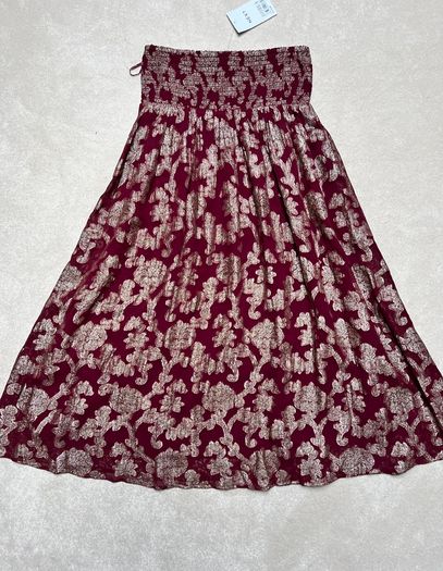 Christmas burgundy viscose Skirt