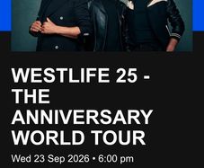 Westlife Tickets x2