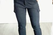 QUIZ cuffed black cargo pants, size 8