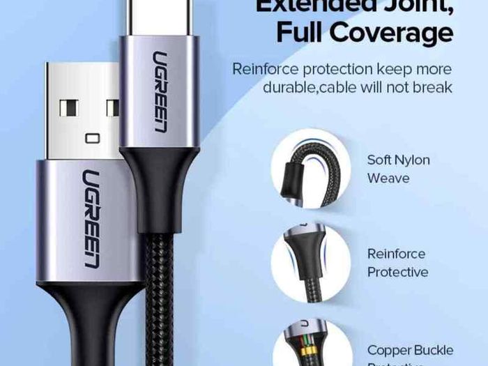 Ugreen 3M USB-C Fast Charging QC 3.0/2.0 & Data Sync Nylon Braided Cable (Brand New/Warranty)