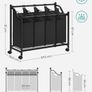 Laundry sorter basket  4 compartments black Image 3