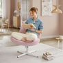 Modern Office Chair  Wide Seat, Cross Base, and Adjustable Height in Grey, Whit Image 6