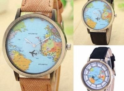 Brand new World map watch - Free delivery anywhere in Ireland