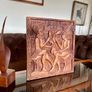 Vintage Hand Carved Deep Relief Large Wooden Wall Art Panel Tribal Village Scene Story Board Image 7