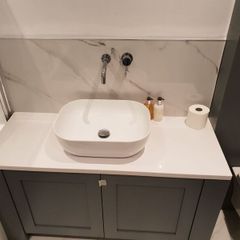 Vanity unit with white stone top